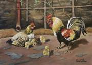 Coq et poule. Marie Colin