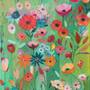 Wild flowers, acrylic on canvas, floral abstraction, contemporary art. Cathy Ganty