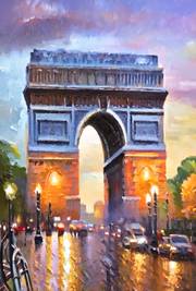 Arc de Triomph de Paris sous la pluie. Didier Junk