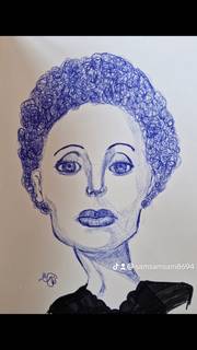 Edith en caricaturé. 