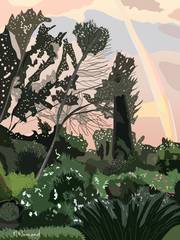 2025-07-10 Valescure Arc en ciel sur le jardin. 