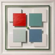 Printemps à Ozaka Relief polychrome en bois. Philippe Garnier De La Baudiniere